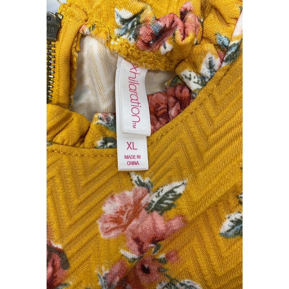 Mustard  yellow floral dress, SZ XL - Picture 4 of 6